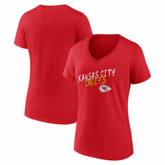 Kansas City Chiefs Women's Hustle V-Neck T-Shirt - Red on sale