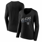 Las Vegas Raiders Women's Hustle Long Sleeve V-Neck T-Shirt - Black outlet