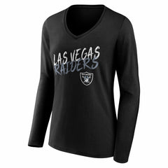 Las Vegas Raiders Women's Hustle Long Sleeve V-Neck T-Shirt - Black outlet