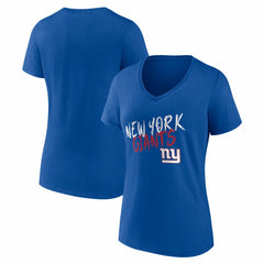 New York Giants Women's Hustle V-Neck T-Shirt - Royal outlet