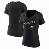 Philadelphia Eagles Women's Hustle V-Neck T-Shirt - Black on sale