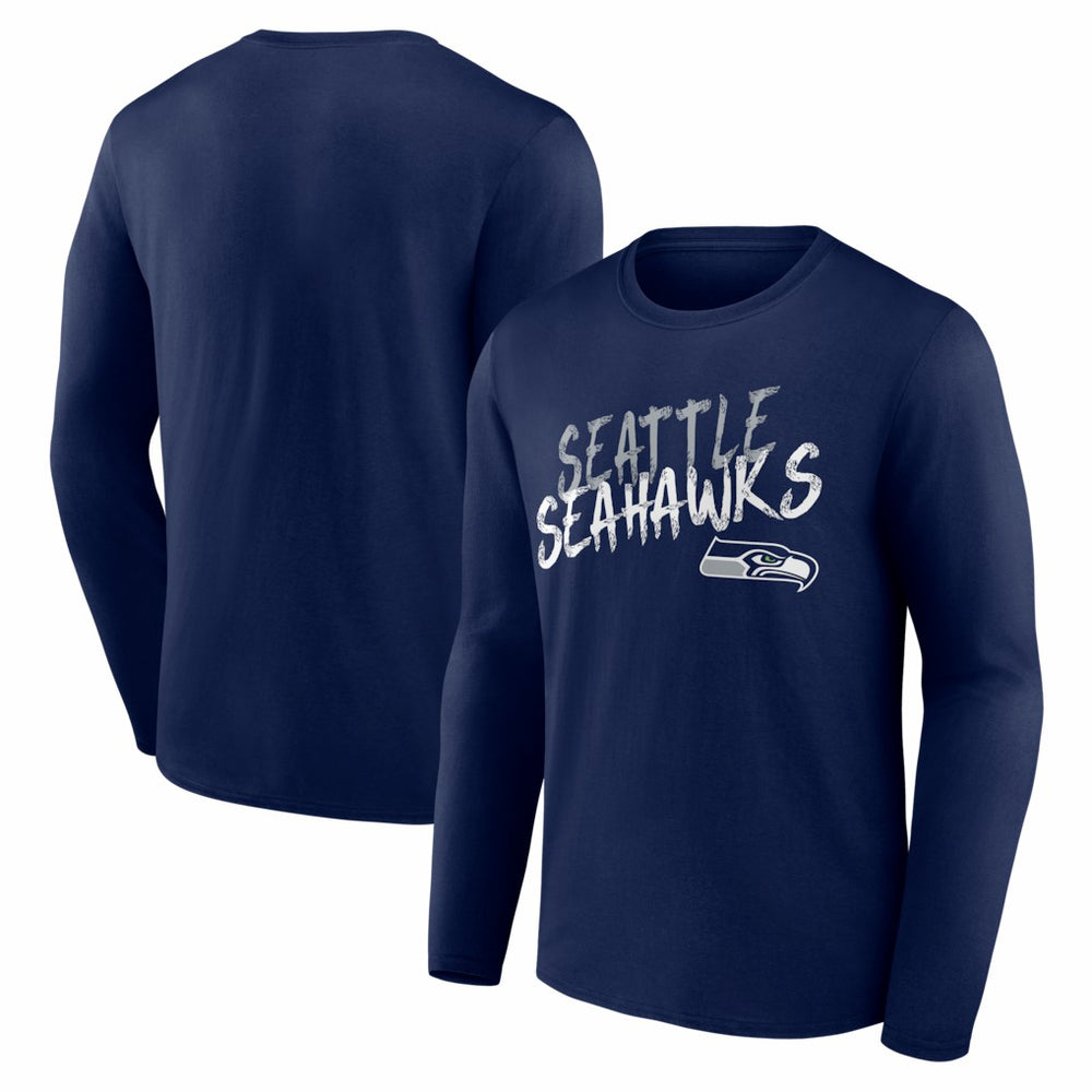 Seattle Seahawks Hustle Long Sleeve T-Shirt - College Navy for sale