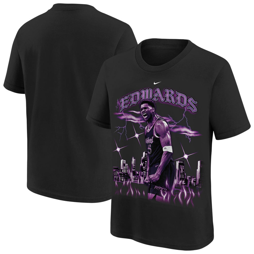 Anthony Edwards Minnesota Timberwolves Youth City Edition Player T-Shirt - Black shop