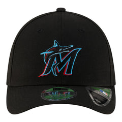 Miami Marlins Player Replica 39THIRTY M-Crown Flex Hat Black