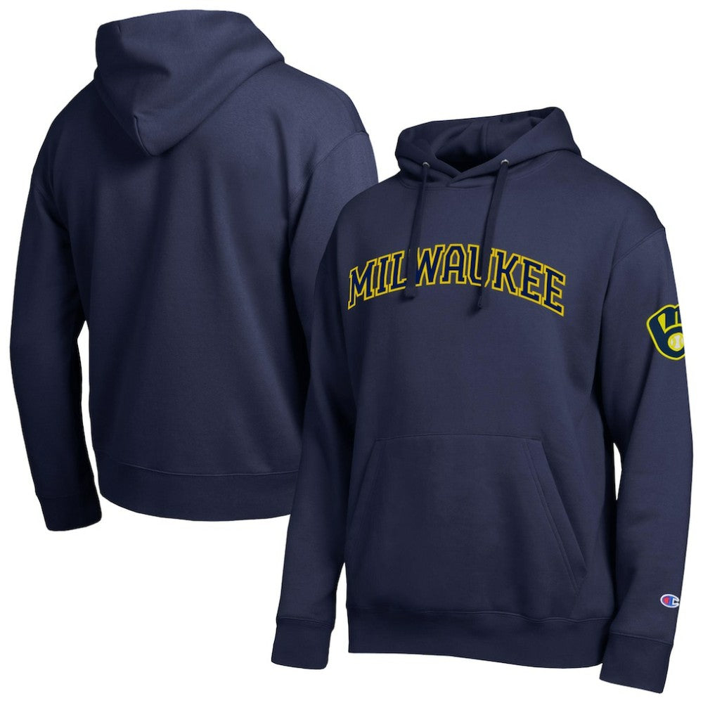 Milwaukee Brewers Champion All Star Wordmark Hoodie Navy