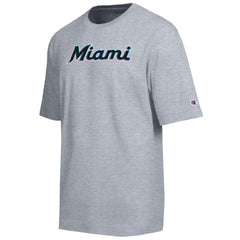 Miami Marlins Champion All Star Chenille Wordmark T-Shirt Gray