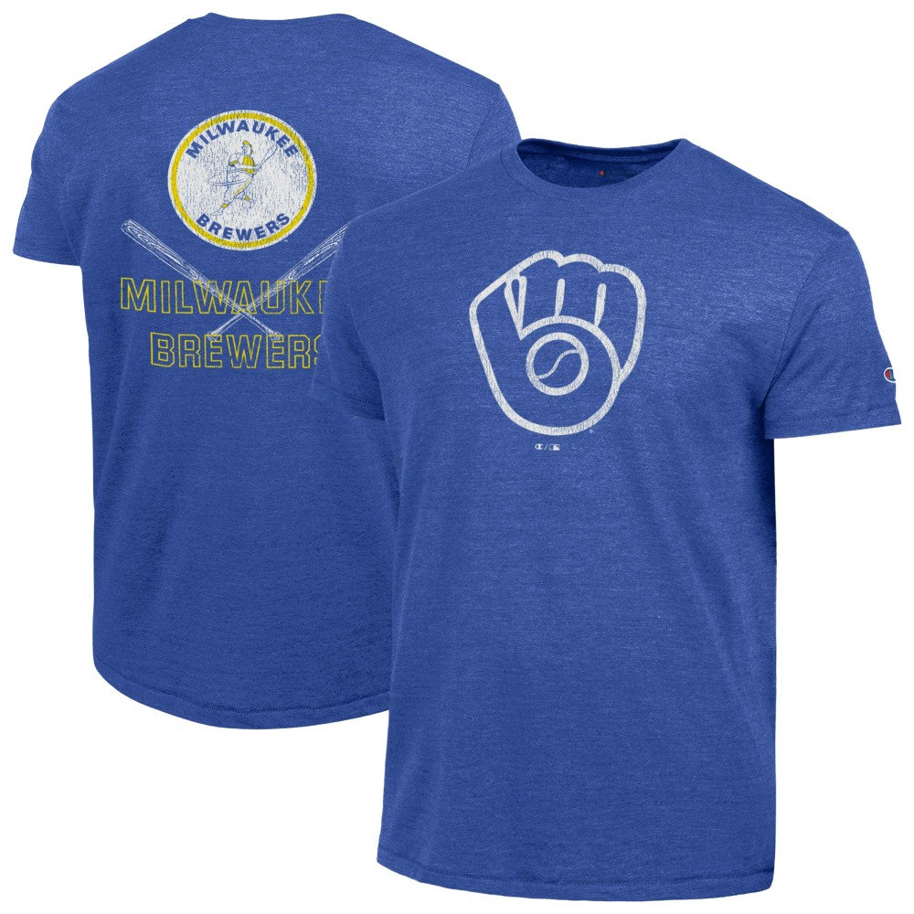 Milwaukee Brewers Champion Tri-Blend T-Shirt Heather Royal