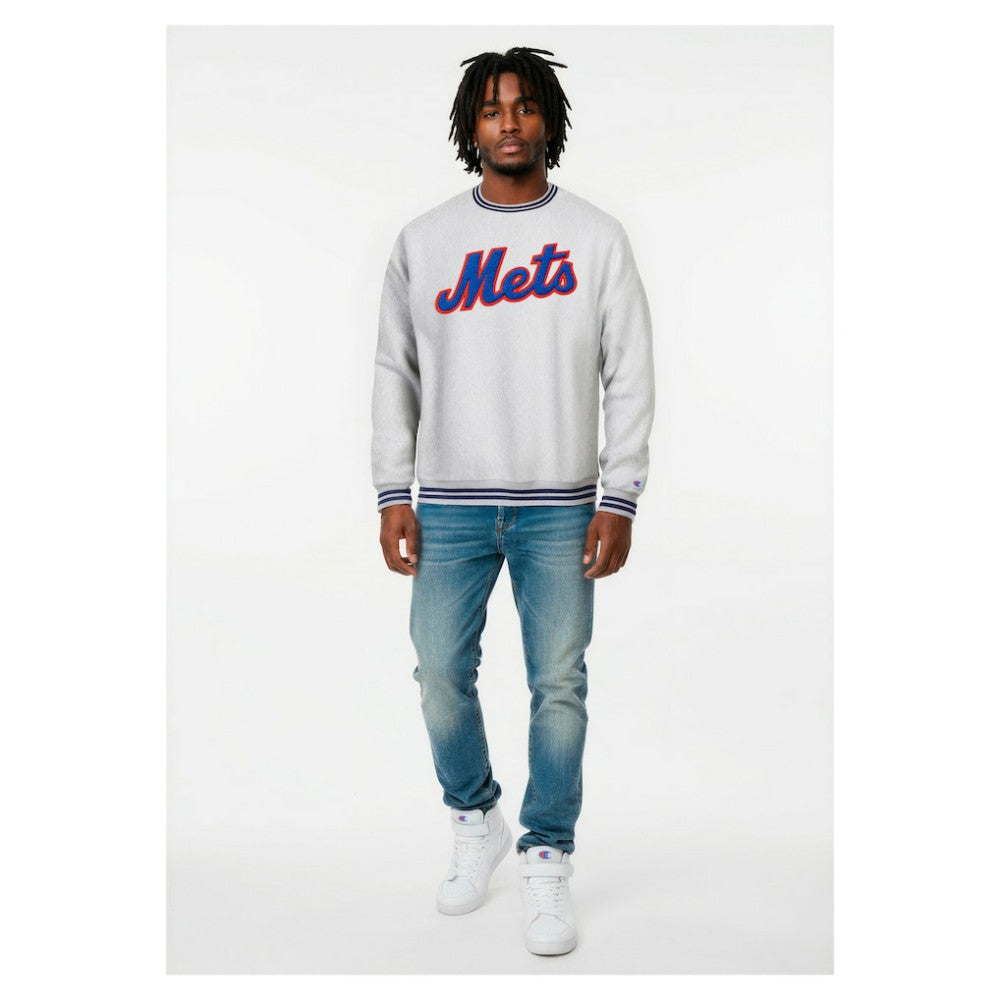 New York Mets Champion Reverse Weave Sweatshirt Heather Gray