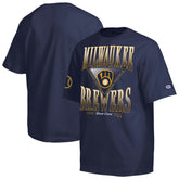 Milwaukee Brewers Champion Traditions Two Locations T-Shirt Navy