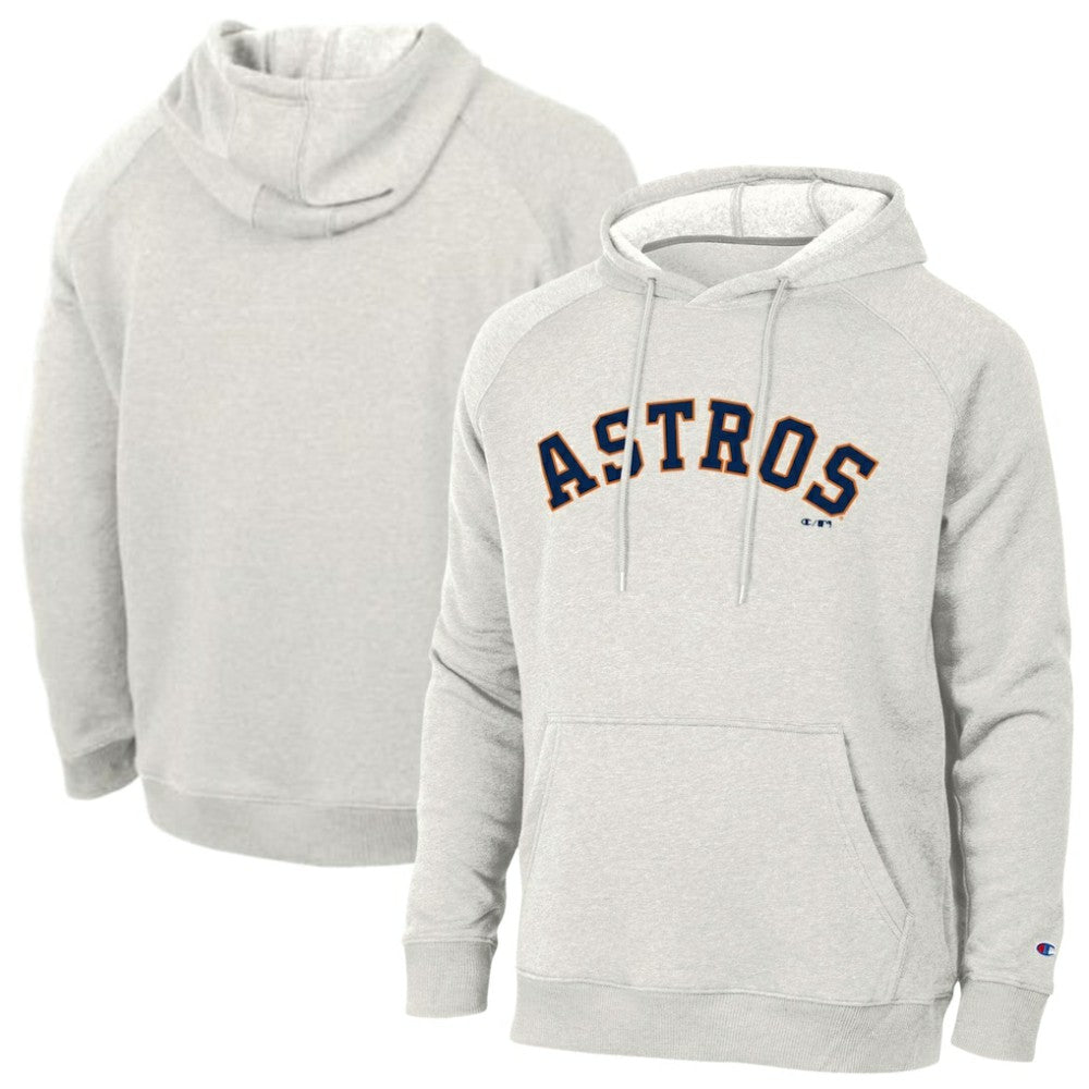 Houston Astros Champion Triumph Tri-Blend Raglan Hoodie Heathered Core Ultra Light Grey