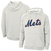 New York Mets Champion Triumph Tri-Blend Raglan Hoodie Heathered Core Ultra Light Grey