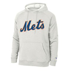 New York Mets Champion Triumph Tri-Blend Raglan Hoodie Heathered Core Ultra Light Grey