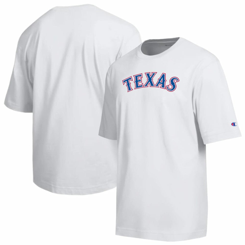 Texas Rangers Champion All Star Arched Chenille Wordmark T-Shirt White