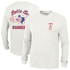Texas Rangers Champion Cooperstown Winning Tradition Tri-Blend Long Sleeve T-Shirt White