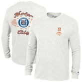 Detroit Tigers Champion Cooperstown Winning Tradition Tri-Blend Long Sleeve T-Shirt White