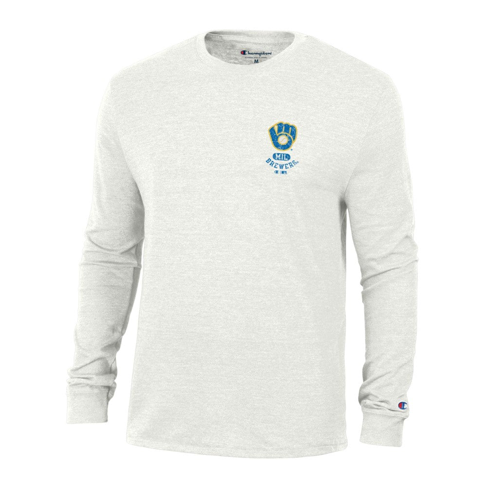 Milwaukee Brewers Champion Cooperstown Winning Tradition Tri-Blend Long Sleeve T-Shirt White