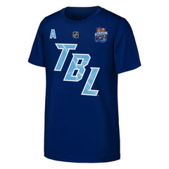 Nikita Kucherov Tampa Bay Lightning Fanatics Youth Alternate Captain 2026 Stadium Series T-Shirt - Blue T-shirts