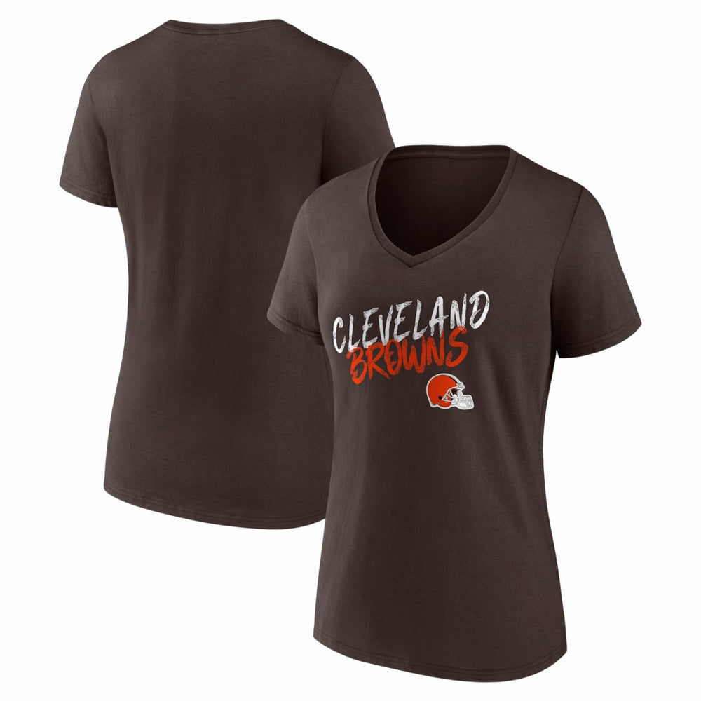 Cleveland Browns Women's Hustle V-Neck T-Shirt - Brown discount