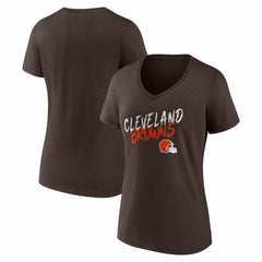Cleveland Browns Women's Hustle V-Neck T-Shirt - Brown discount
