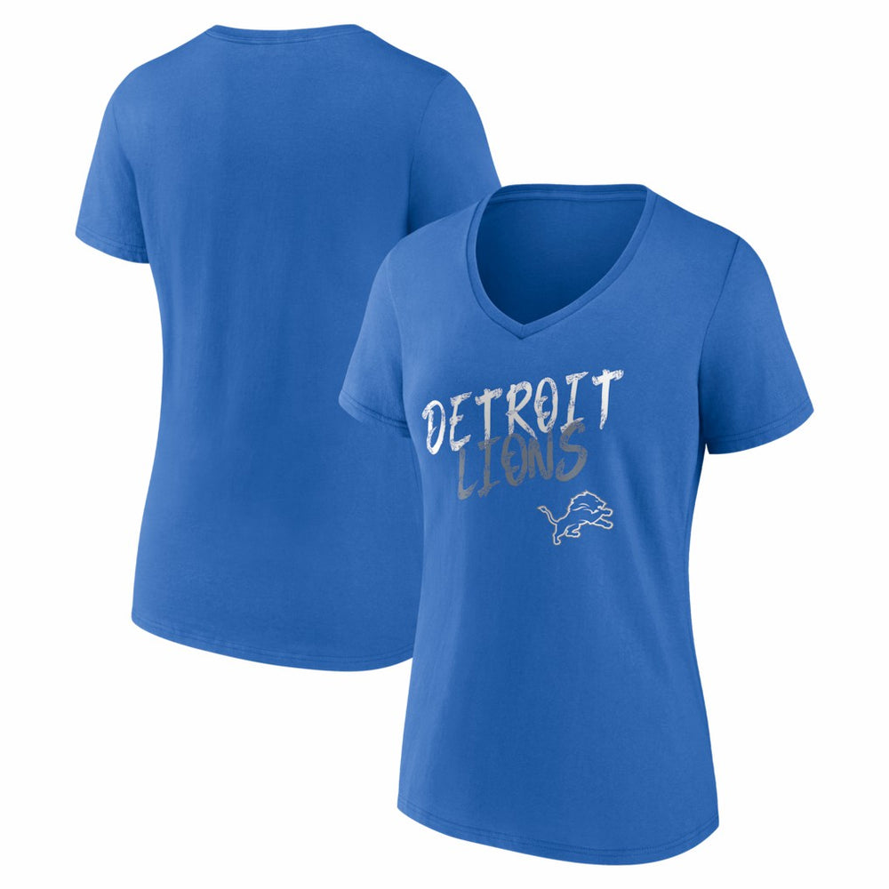 Detroit Lions Women's Hustle V-Neck T-Shirt - Blue on sale