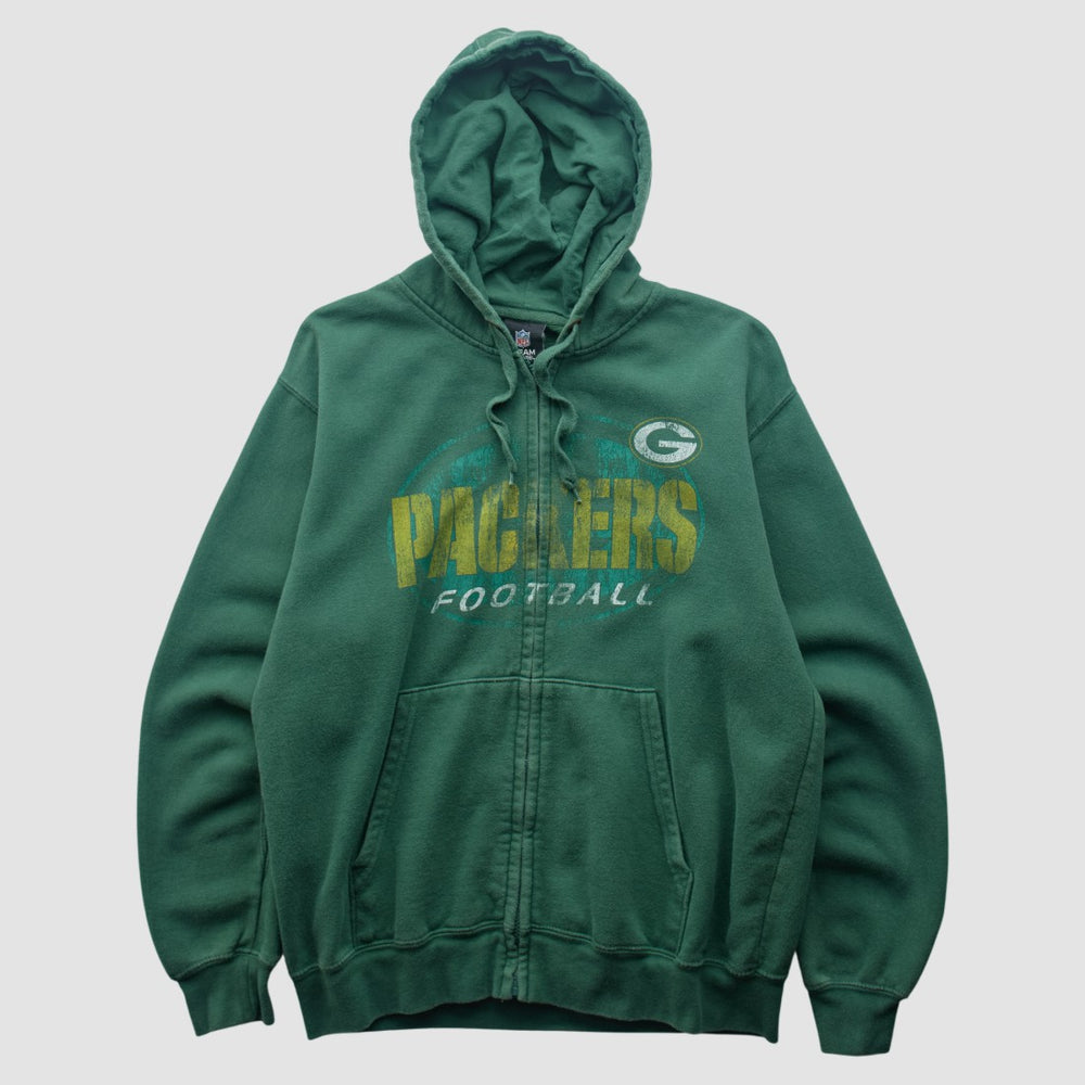 Green Bay Packers Team Edition Apparel 2010s Hooded Full Zip Sweatshirt - Green Vintage cheap