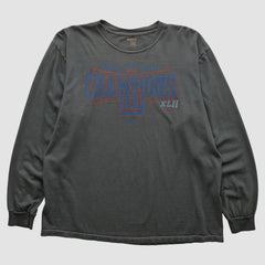 New York Giants Reebok 2008 Long Sleeve T-shirt - Charcoal Vintage cheap