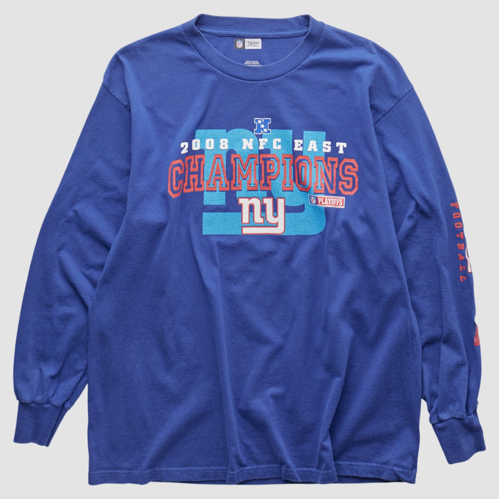 New York Giants NFL 2008 Long Sleeve T-shirt - Blue Vintage cheap