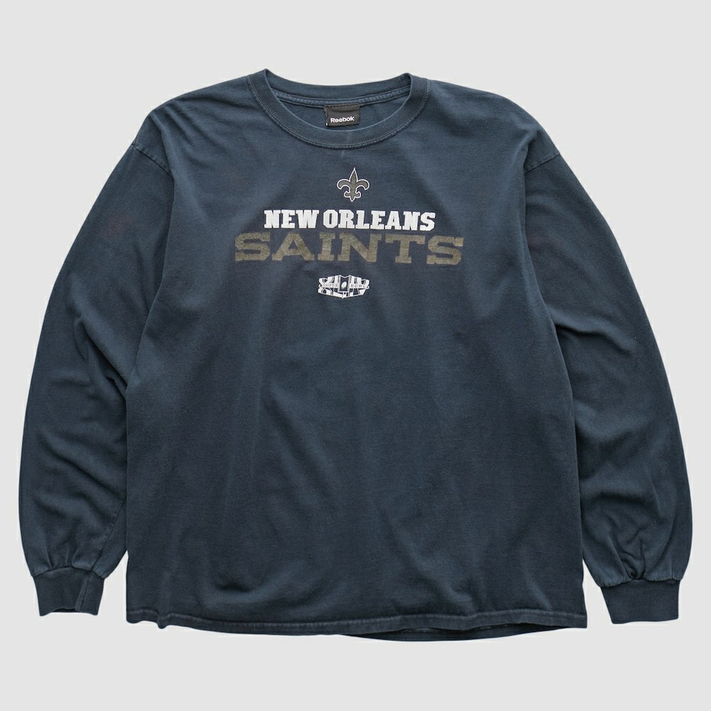 New Orleans Saints Reebok 2010 Long Sleeve T-shirt - Navy Vintage discount