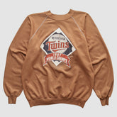 Minnesota Twins Trench 1987 Pullover Sweatshirt Tan Vintage