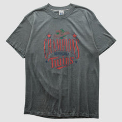 Minnesota Twins Logo 7 1987 T-shirt Dark Heather Gray Vintage