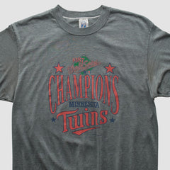 Minnesota Twins Logo 7 1987 T-shirt Dark Heather Gray Vintage
