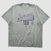 New York Giants Reebok 2007 T-shirt - Heather Gray Vintage sale