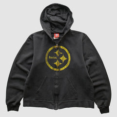 Pittsburgh Steelers NFL 2000s Hooded Full Zip Sweatshirt - Black Vintage cheap