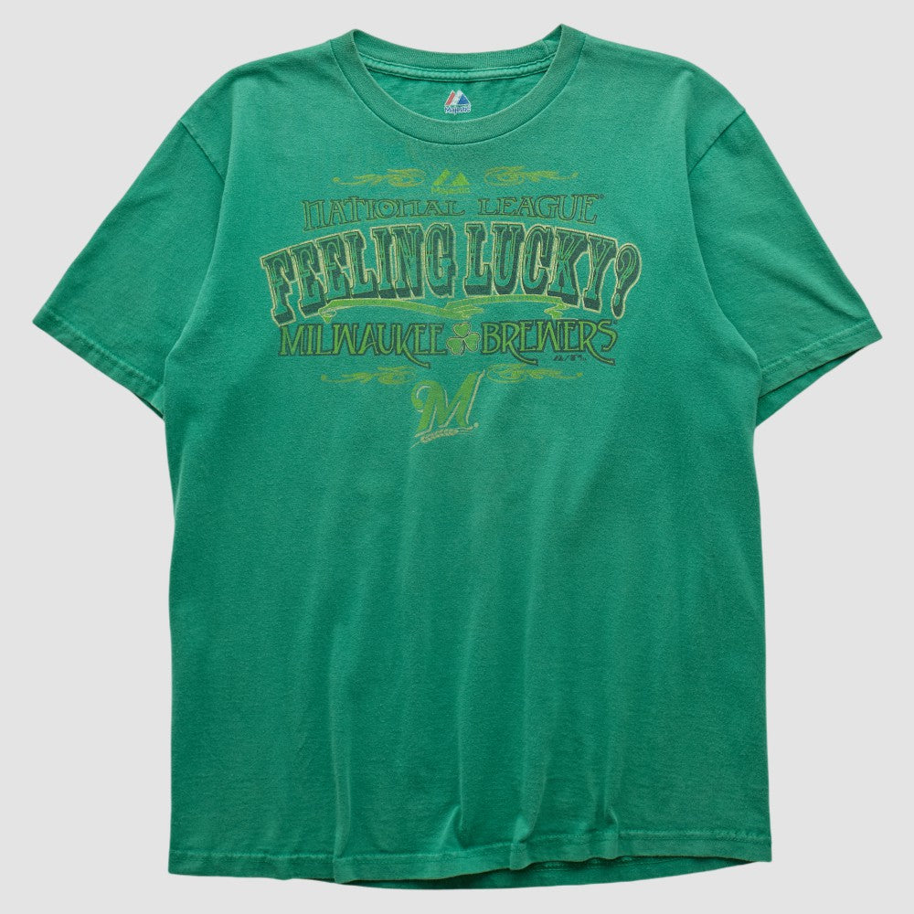 Milwaukee Brewers Majestic 2000s T-shirt Green Vintage