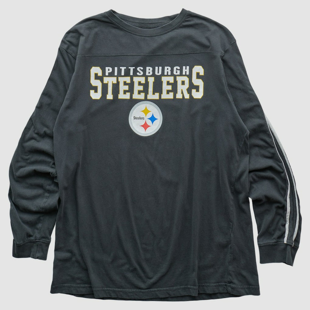Pittsburgh Steelers Team Edition Apparel 2000s Long Sleeve T-shirt - Charcoal Vintage for sale