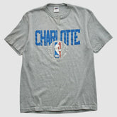 Charlotte Hornets Trench 90s T-shirt - Heather Gray Vintage for sale