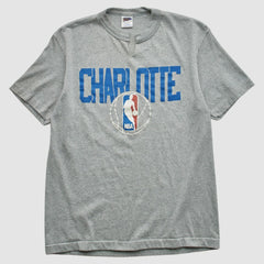 Charlotte Hornets Trench 90s T-shirt - Heather Gray Vintage for sale
