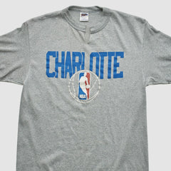 Charlotte Hornets Trench 90s T-shirt - Heather Gray Vintage for sale