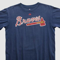 Atlanta Braves Majestic 2000s T-shirt Navy Vintage