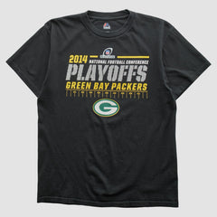 Green Bay Packers Majestic 2014 T-shirt - Black Vintage for sale