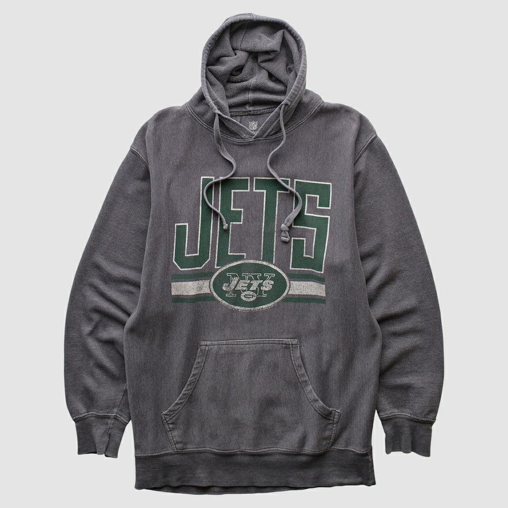 New York Jets NFL 2010s Hooded Pullover Sweatshirt - Dark Heather Gray Vintage discount