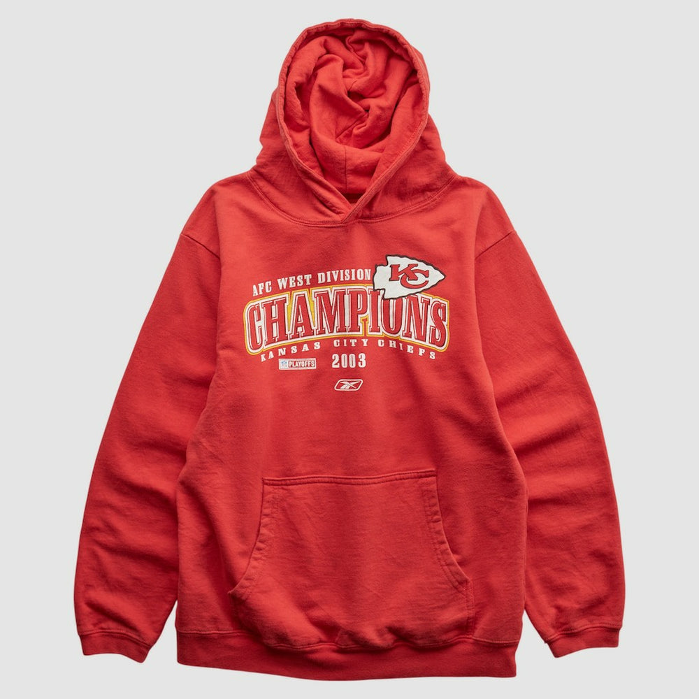 Kansas City Chiefs Reebok 2003 Hooded Pullover Sweatshirt - Red Vintage for sale