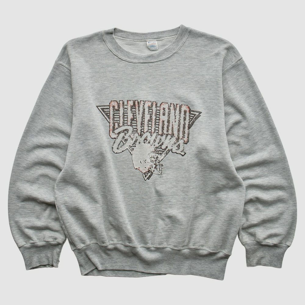 Cleveland Browns Champion 90s Pullover Sweatshirt - Heather Gray Vintage sale
