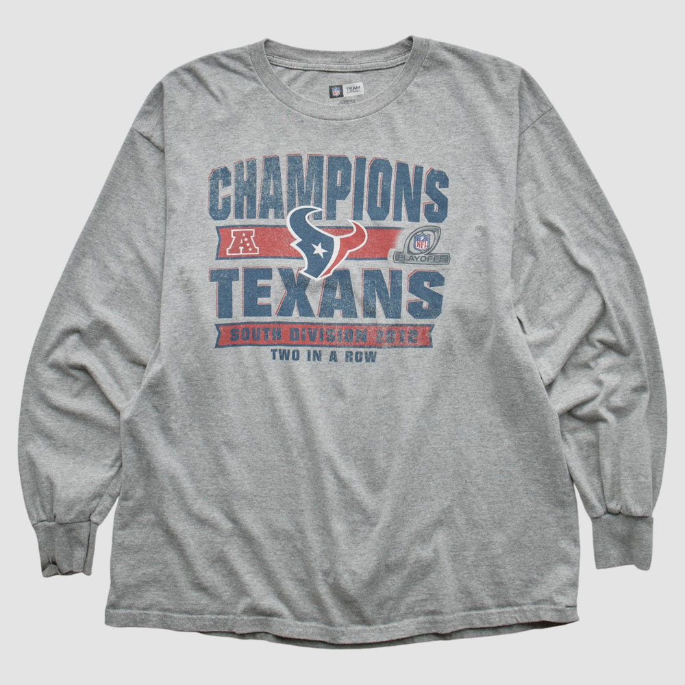 Houston Texans Team Edition Apparel 2012 Long Sleeve T-shirt - Heather Gray Vintage sale
