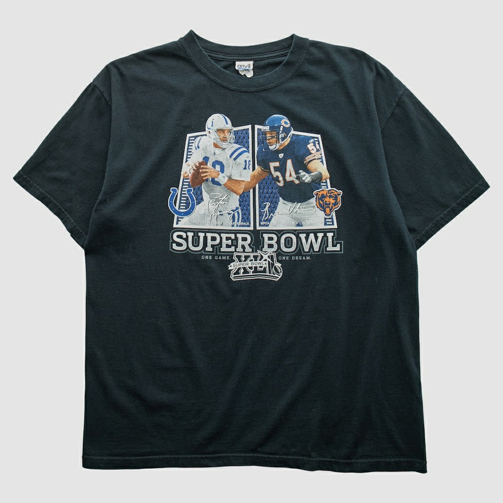 Superbowl XLII Anvil 2008 T-shirt - Black Vintage on sale