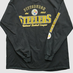 Pittsburgh Steelers NFL 2000s Long Sleeve T-shirt - Black Vintage on sale