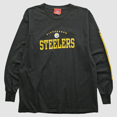 Pittsburgh Steelers NFL 2000s Long Sleeve T-shirt - Black Vintage discount