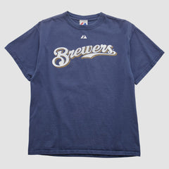 Milwaukee Brewers Majestic 2008 T-shirt Navy Vintage