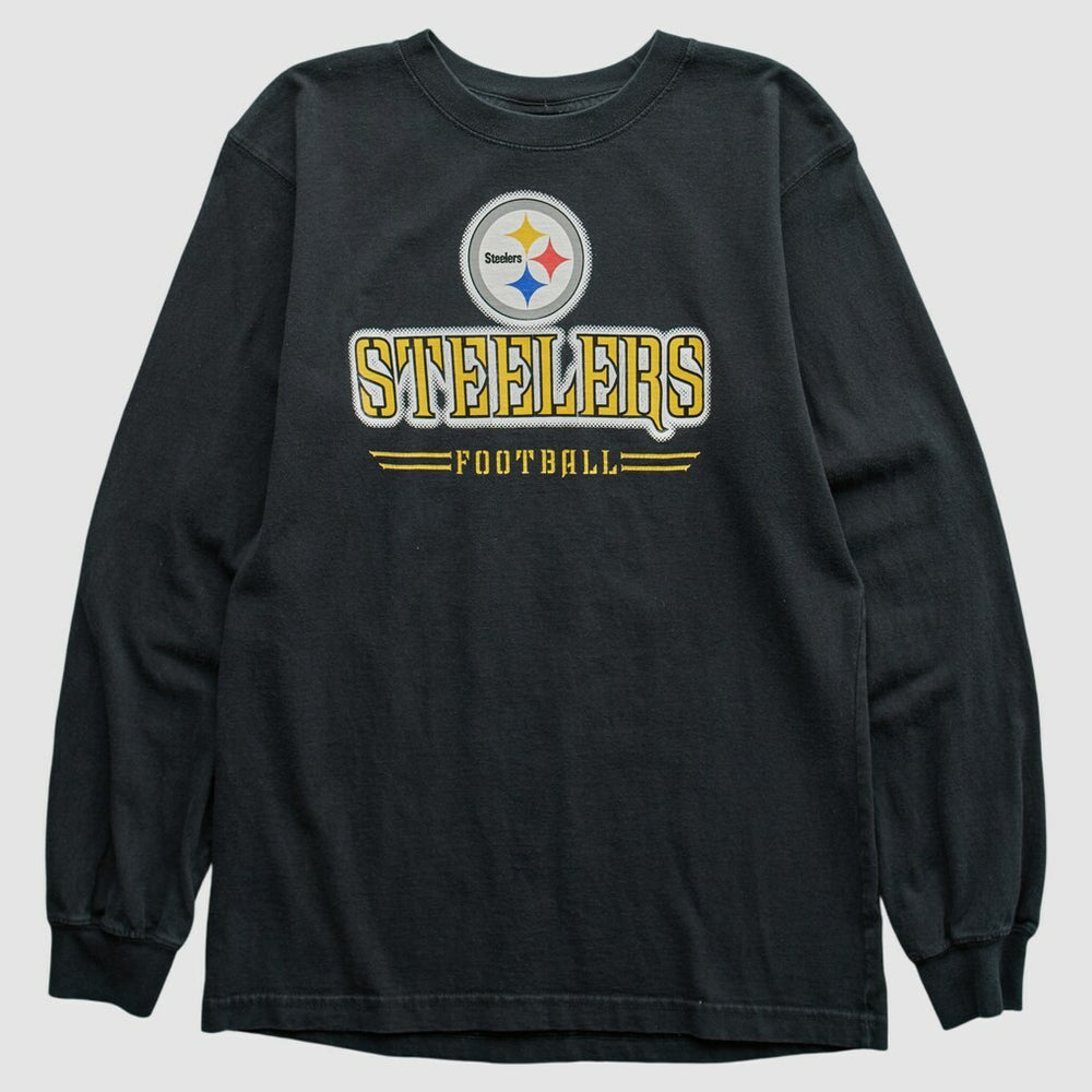 Pittsburgh Steelers Reebok 2000s Long Sleeve T-shirt - Black Vintage sale