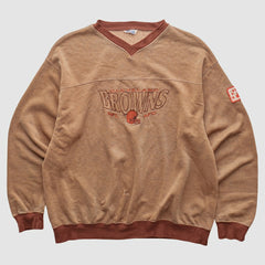 Cleveland Browns CRABLE SPORTSWEAR 90s Pullover Sweatshirt - Tan Vintage cheap